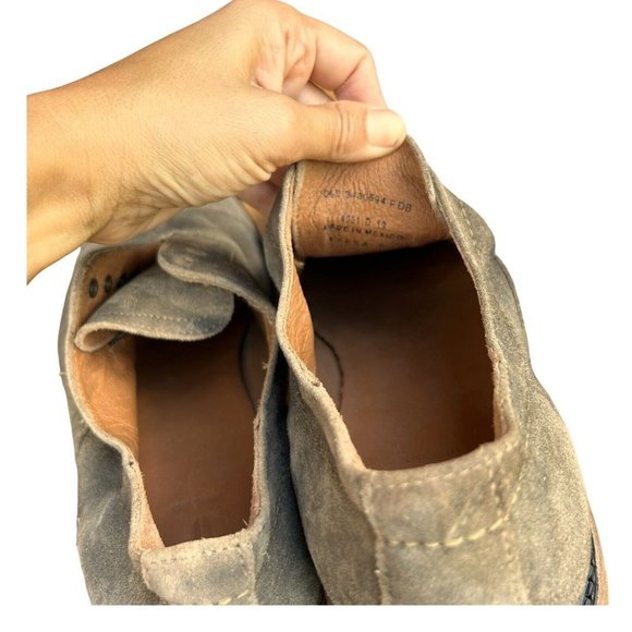 FRYE Oxford Shoes Charcoal Brown Gray Suede Leather Mens US Size 10.5D - Picture 7 of 13